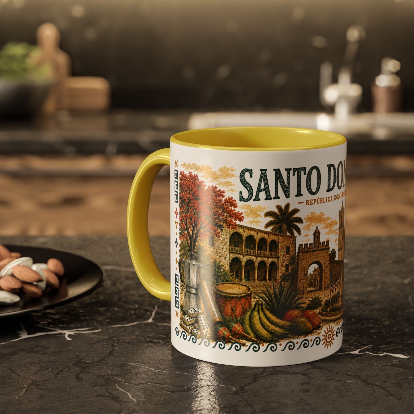 Santo Domingo Dominican Republic Mug | Illustration Ceramic Coffee Mug | Dominican Souvenir Gift