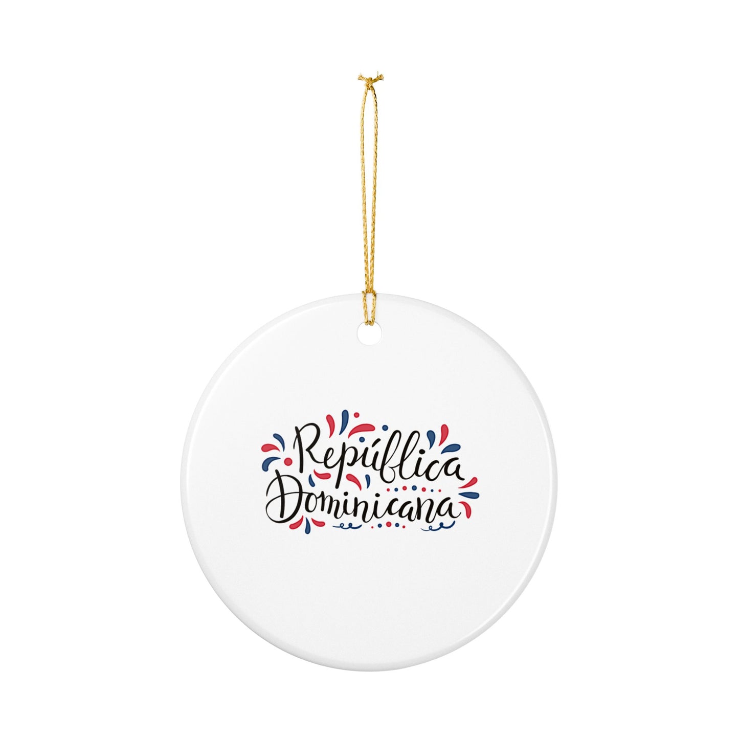 Santiago Dominican Republic Illustration Ornament | Ceramic Round Holiday Decoration