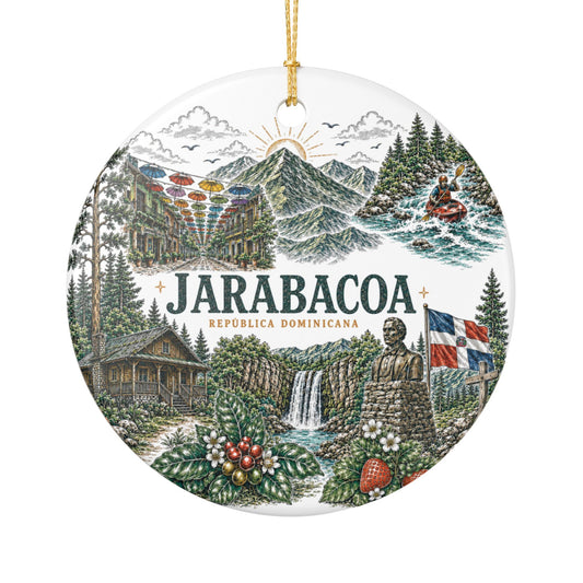 Jarabacoa Dominican Republic Ornament – Illustrated Ceramic Keepsake