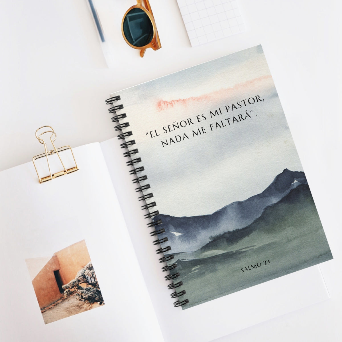 Spanish Christian Prayer Journal – Psalm 23 Spiral Notebook