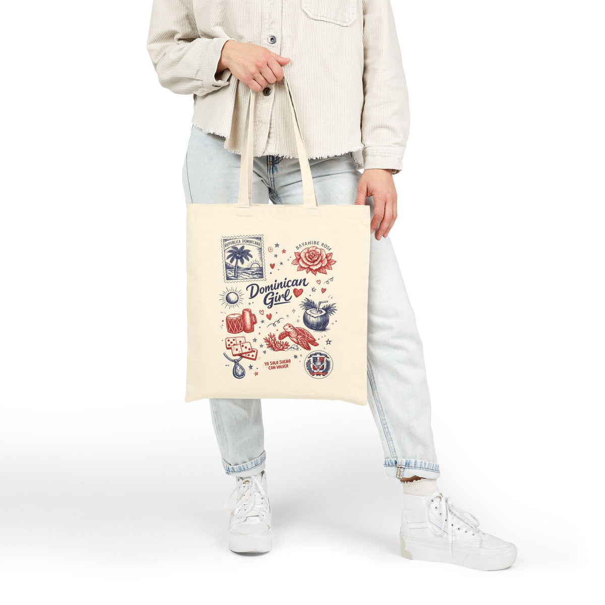 Dominican Girl Tote Bag – Dominican Republic Heritage Canvas Tote