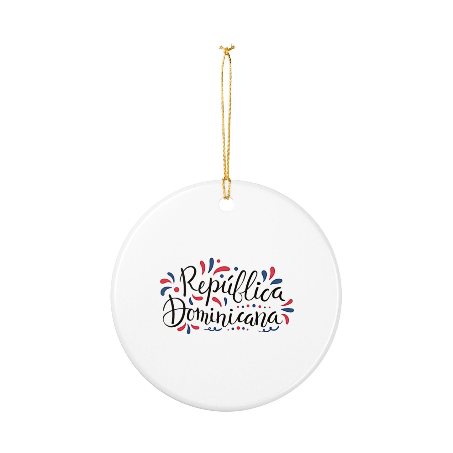 Jarabacoa Dominican Republic Illustration Ornament | Ceramic Round Holiday Decoration
