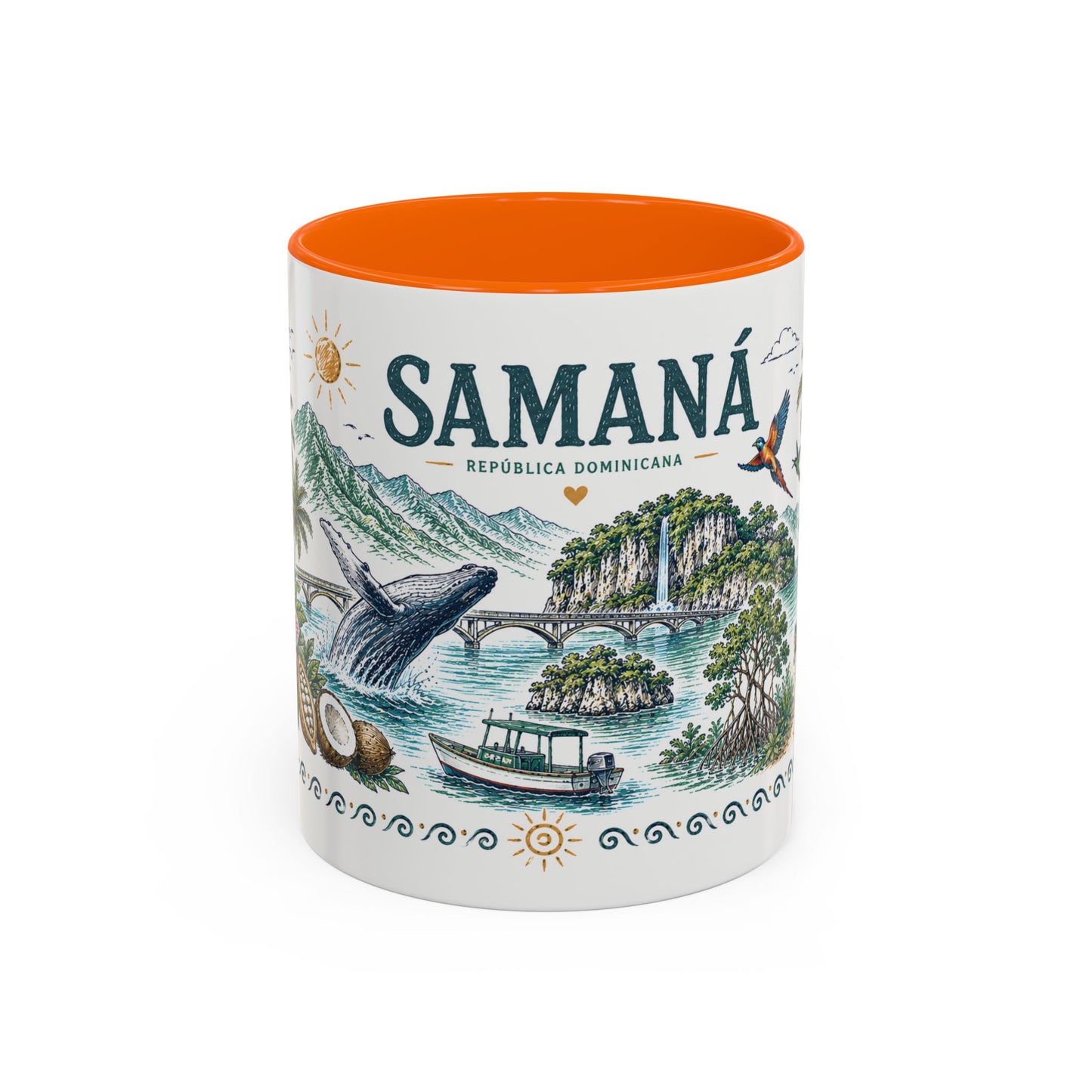 Samana Dominican Republic Coffee Mug — Illustrated Island Travel Souvenir (11/15oz)