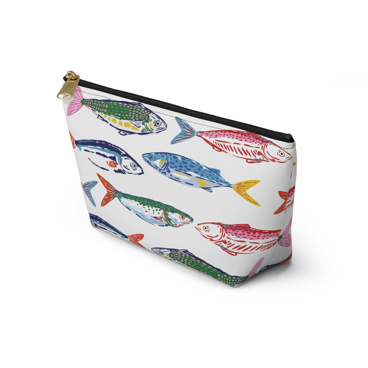 Fish Pattern Cosmetic Pouch | Zipper Makeup Bag