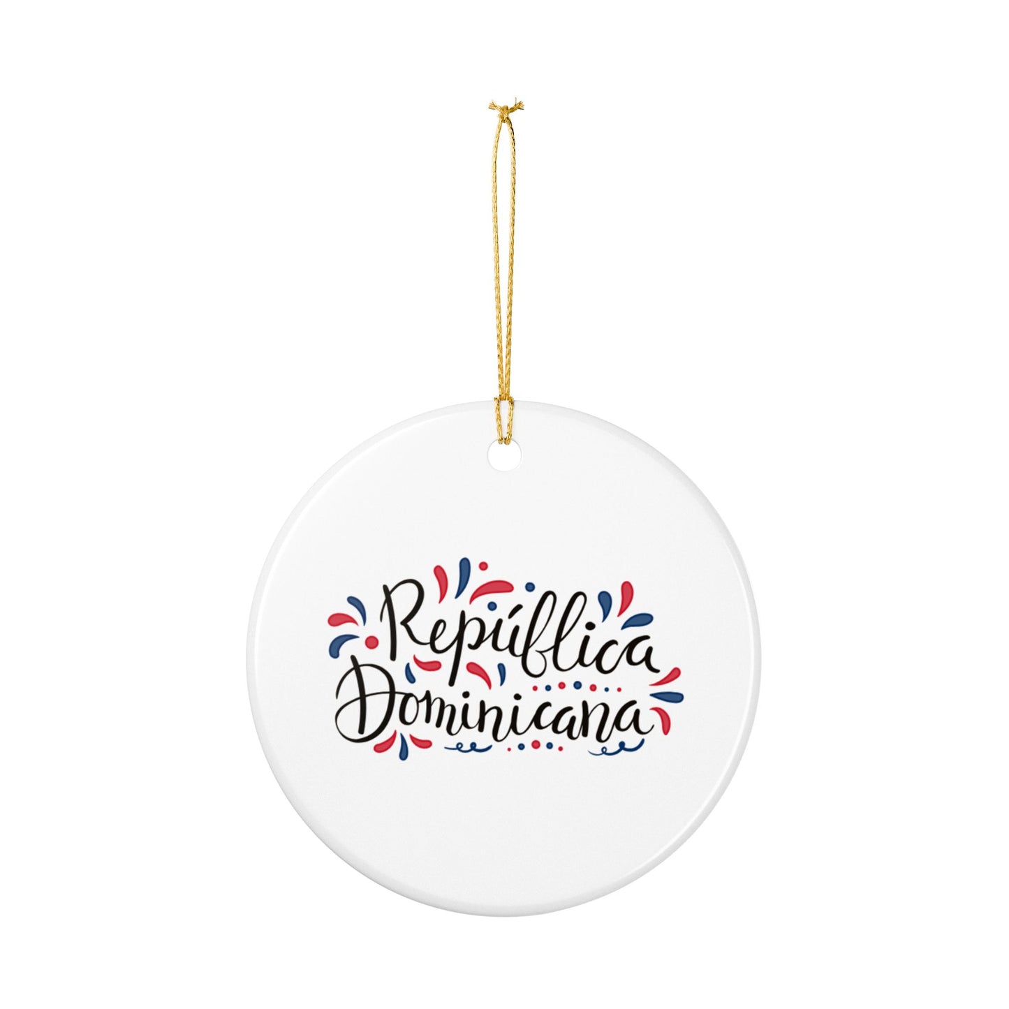 Punta Cana Dominican Republic Illustration Ornament | Ceramic Round Holiday Decoration