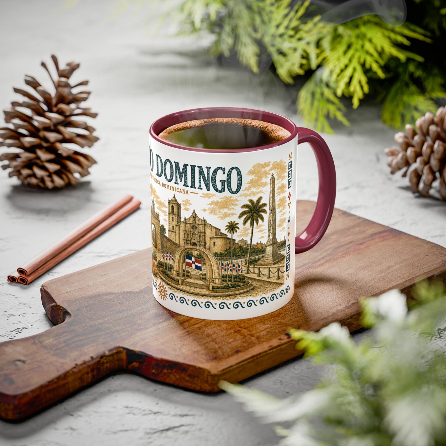 Santo Domingo Dominican Republic Mug | Illustration Ceramic Coffee Mug | Dominican Souvenir Gift