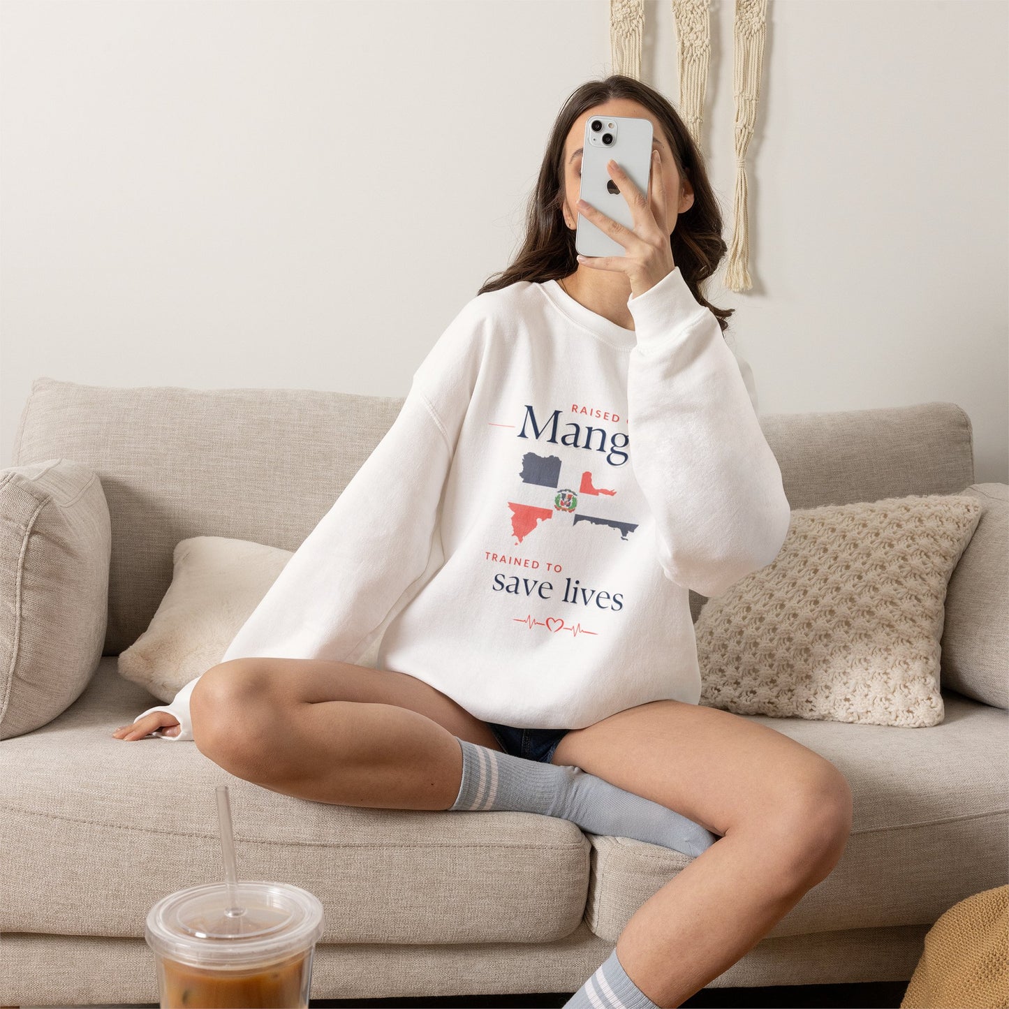 Raised on Mangú, Trained to Save Lives Sweatshirt | Dominican Healthcare Worker Crewneck