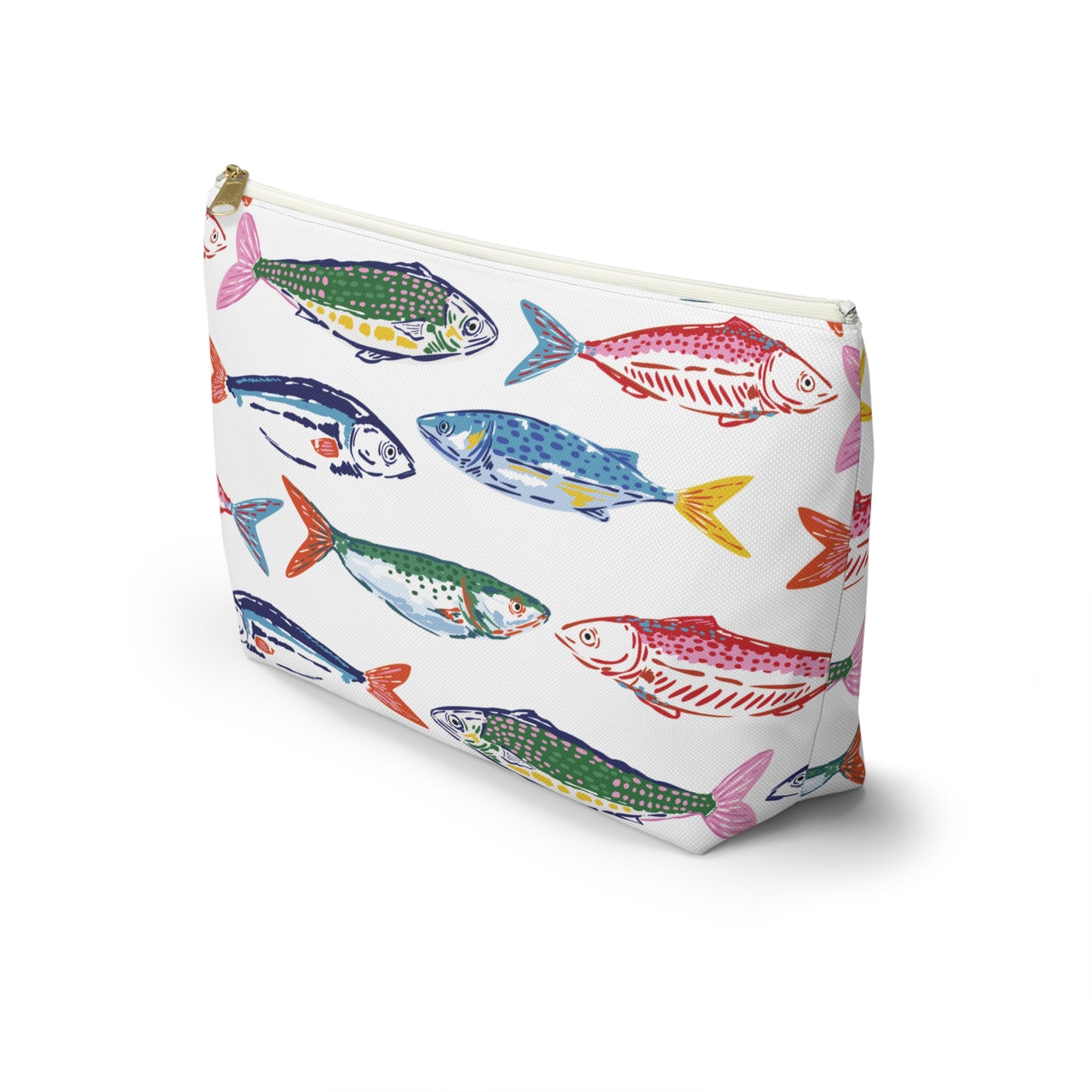 Fish Pattern Cosmetic Pouch | Zipper Makeup Bag