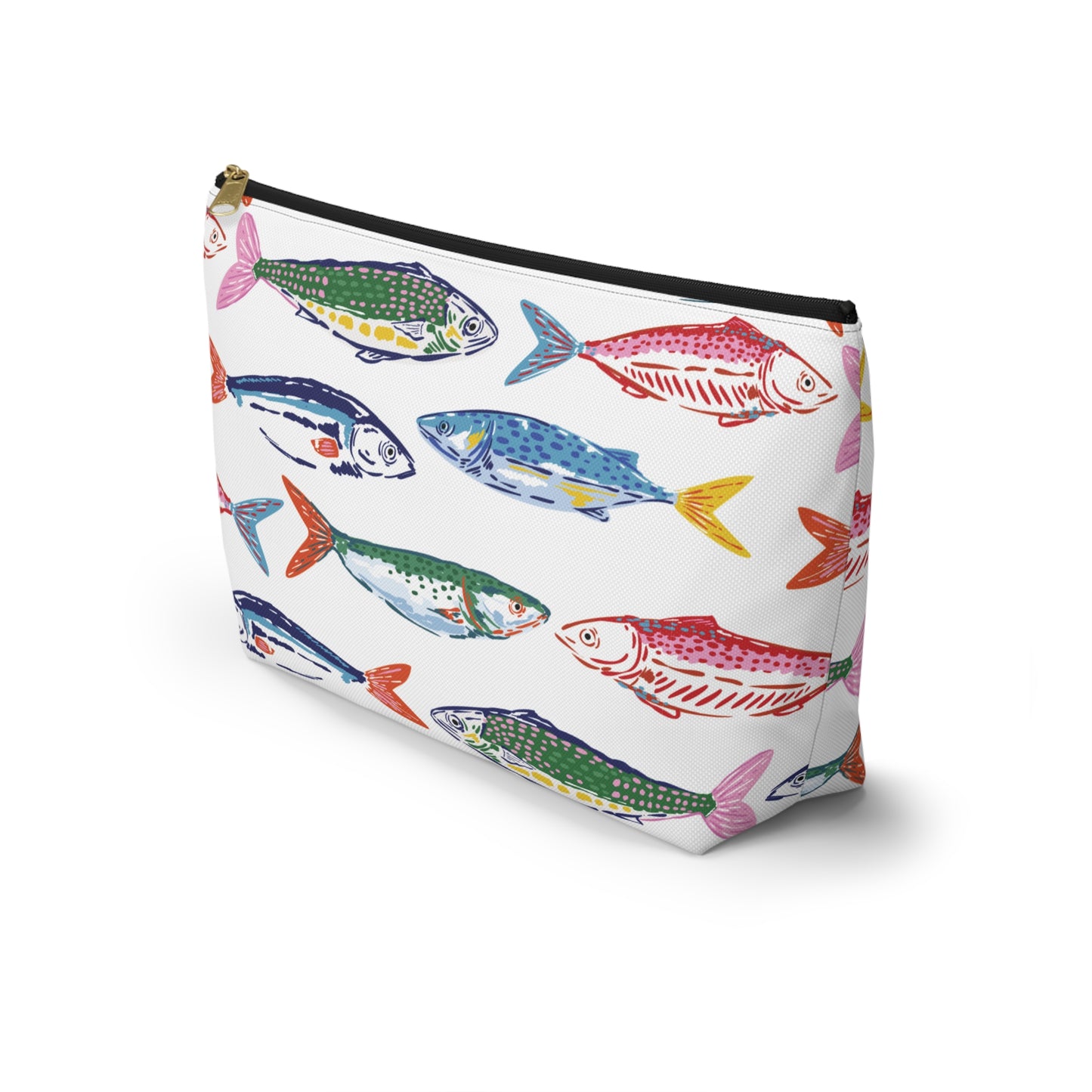 Fish Pattern Cosmetic Pouch | Zipper Makeup Bag