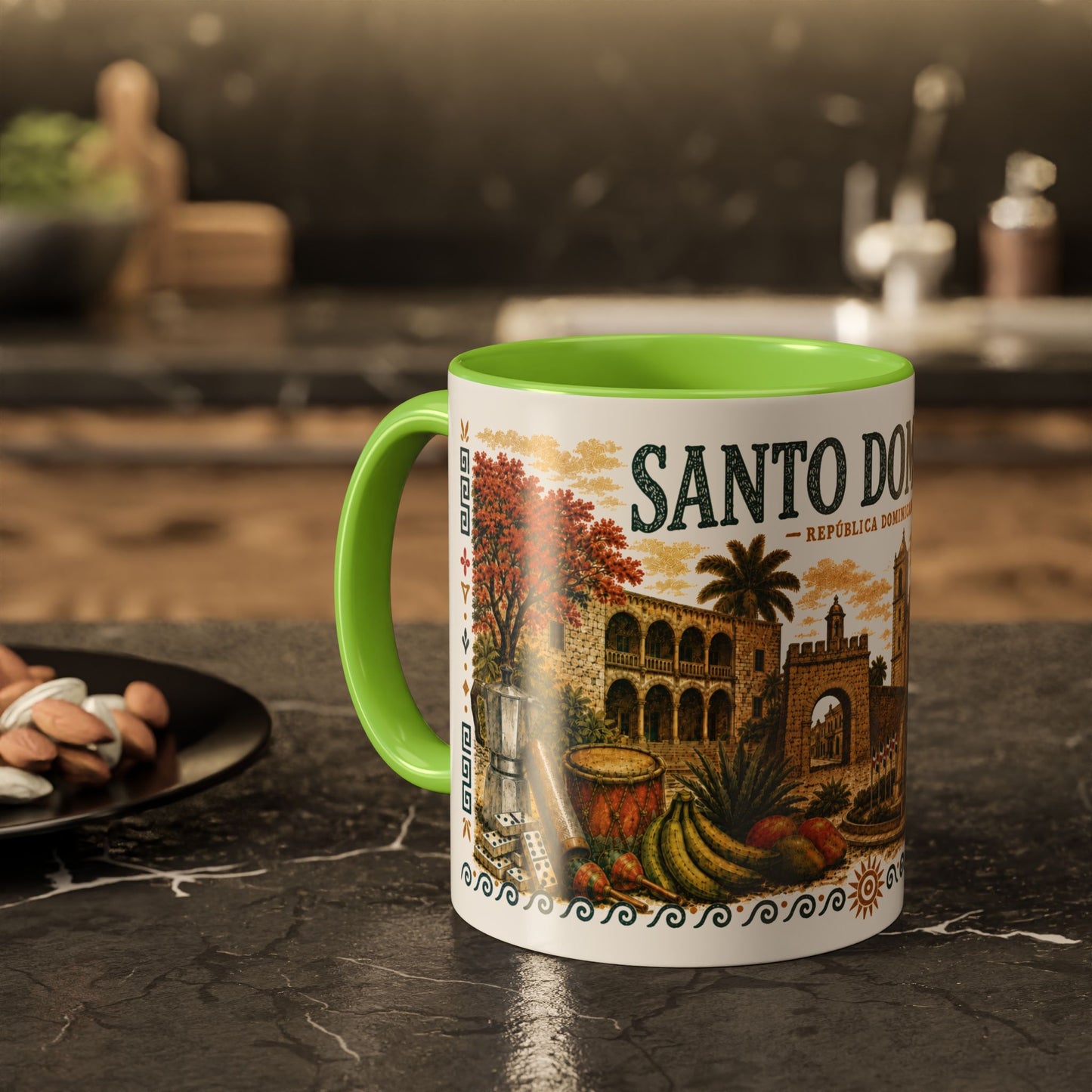 Santo Domingo Dominican Republic Mug | Illustration Ceramic Coffee Mug | Dominican Souvenir Gift