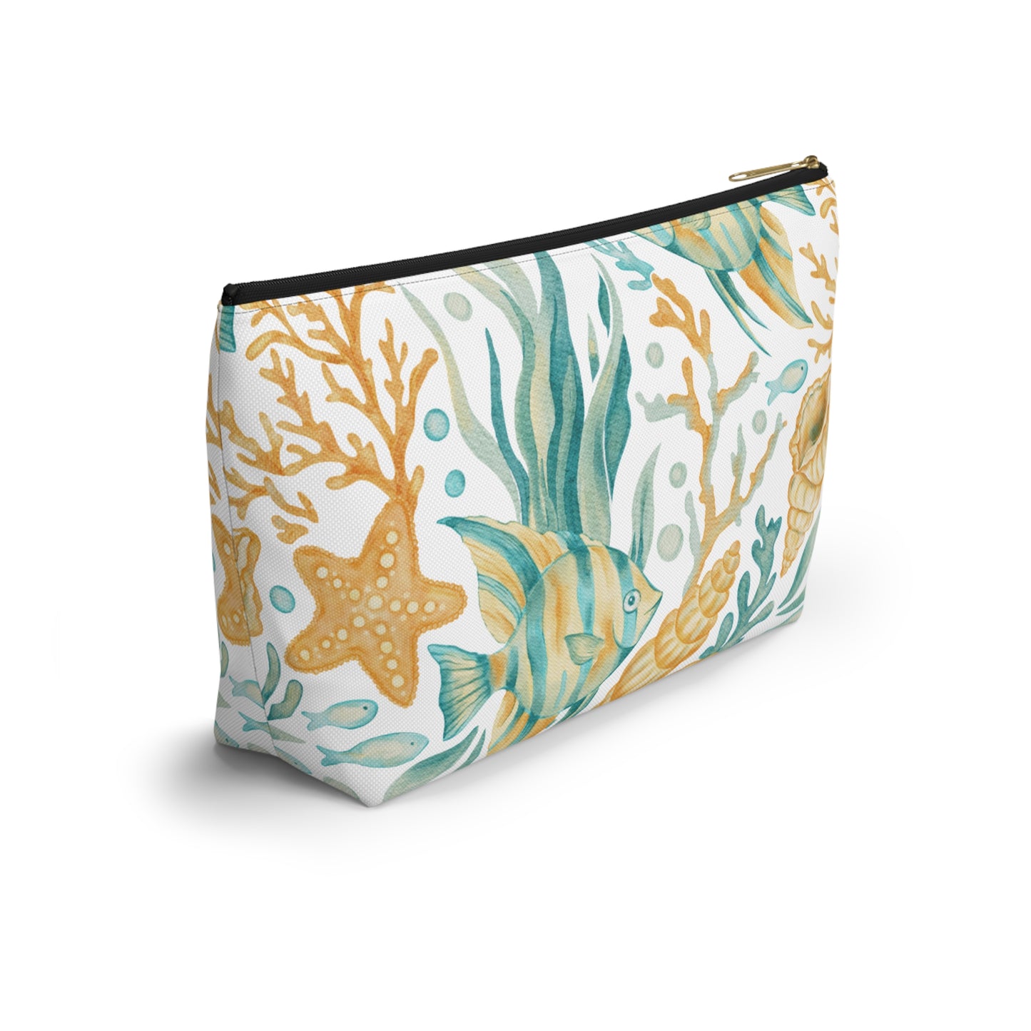 Coastal Coral Reef Cosmetic Pouch | Zipper Makeup Bag