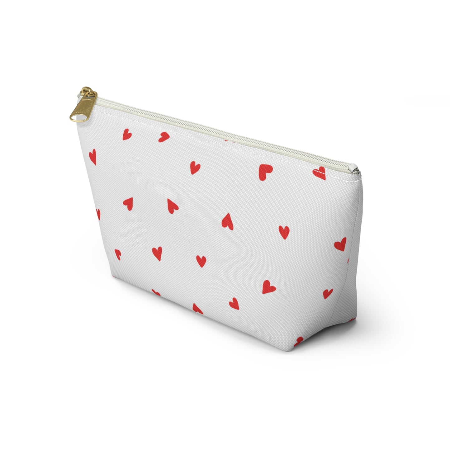 Heart Print Cosmetic Pouch | Zipper Makeup Bag