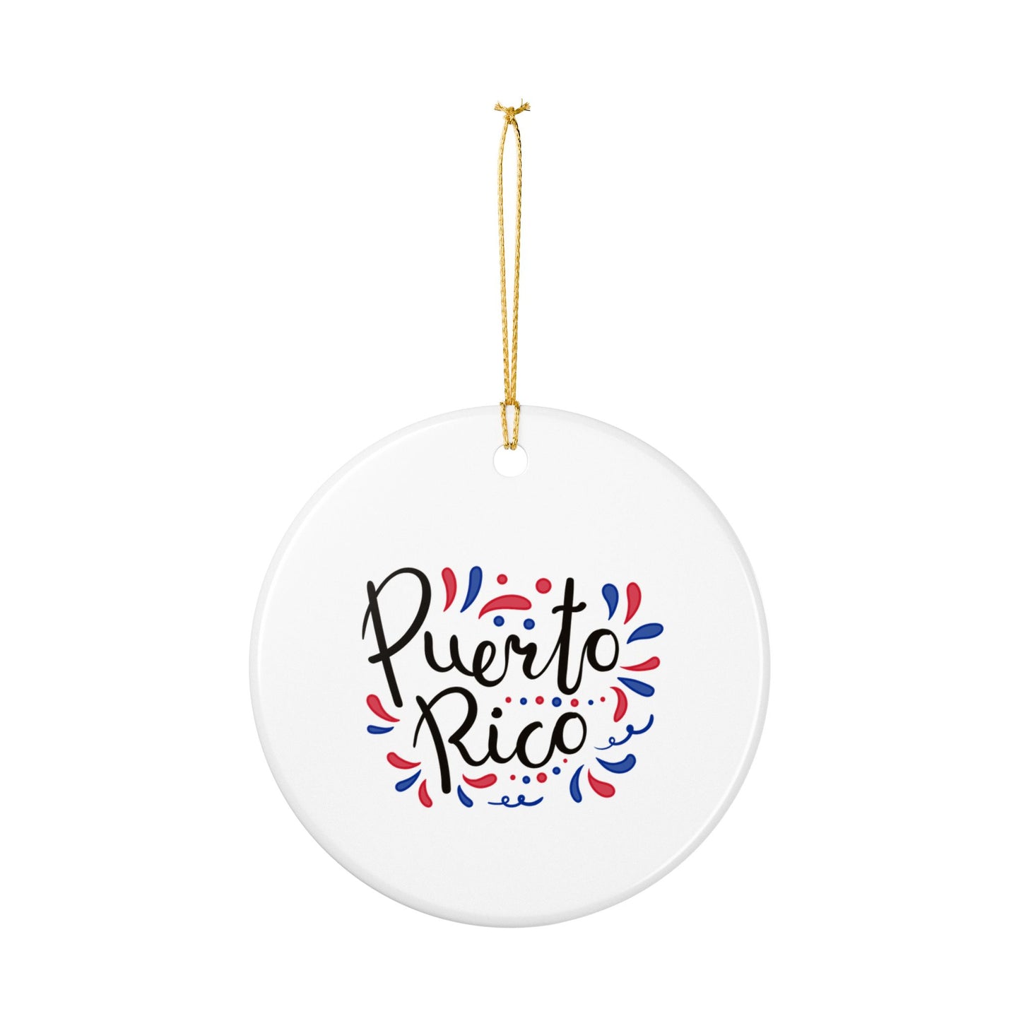 Puerto Rico Ceramic Ornament — Isla del Encanto Holiday Decoration