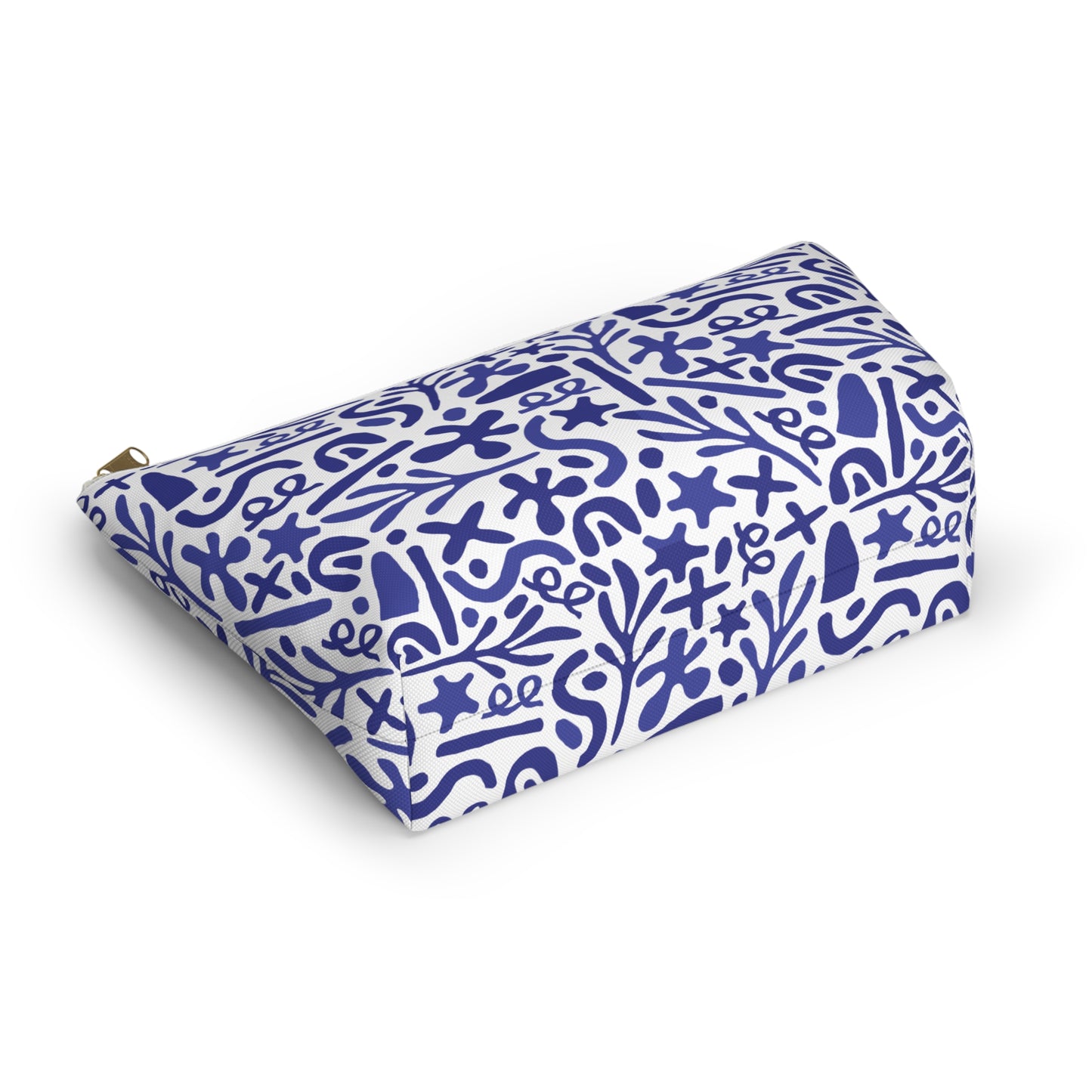 Blue Doodle Cosmetic Pouch | Zipper Makeup Bag
