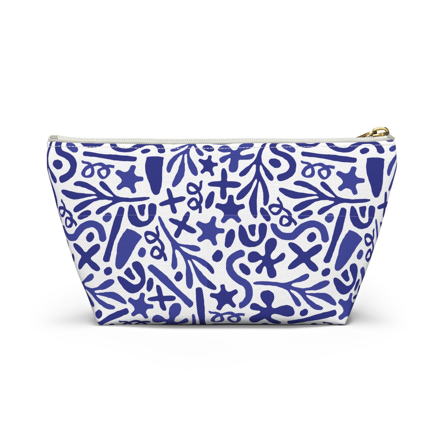 Blue Doodle Cosmetic Pouch | Zipper Makeup Bag