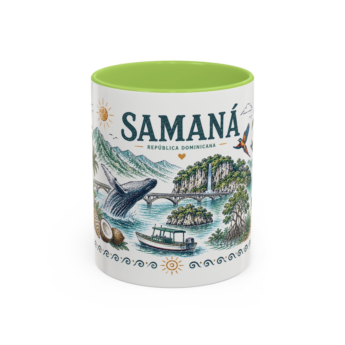 Samana Dominican Republic Coffee Mug — Illustrated Island Travel Souvenir (11/15oz)