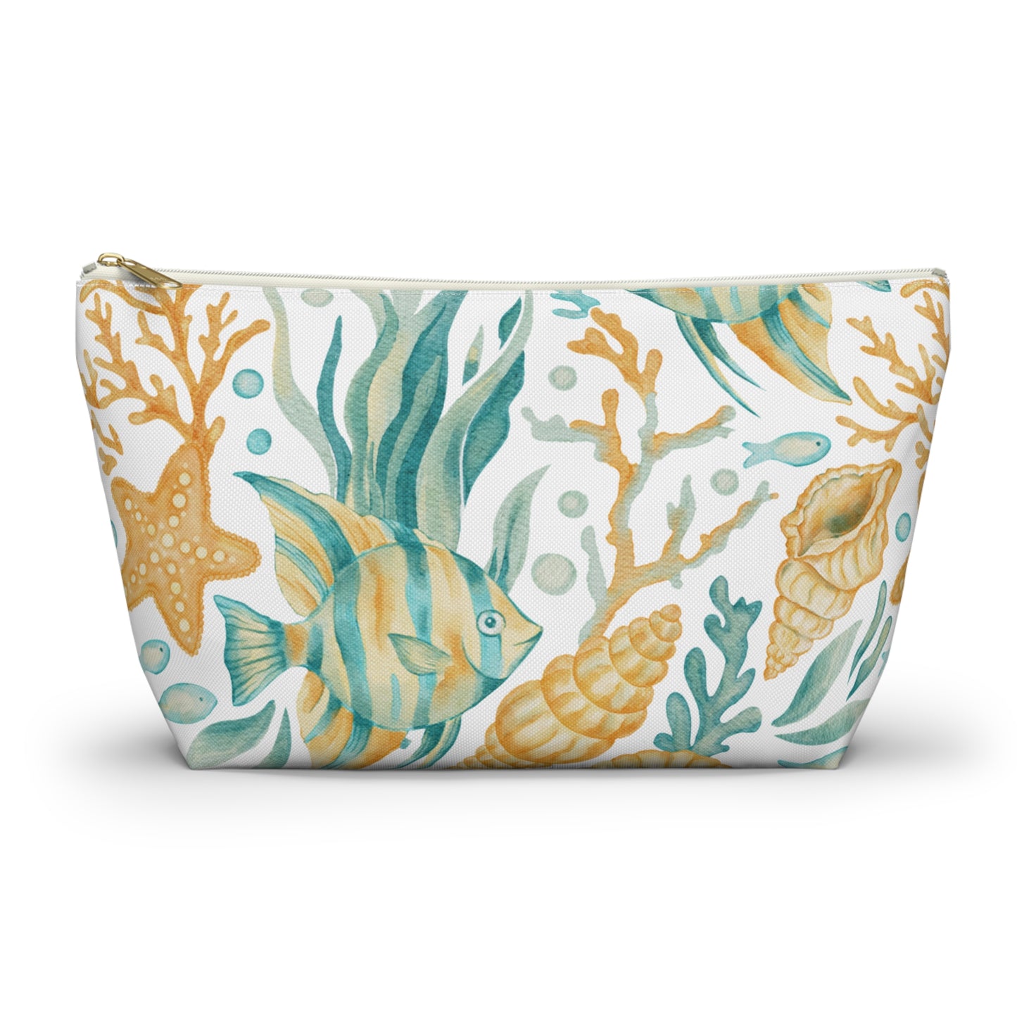 Coastal Coral Reef Cosmetic Pouch | Zipper Makeup Bag