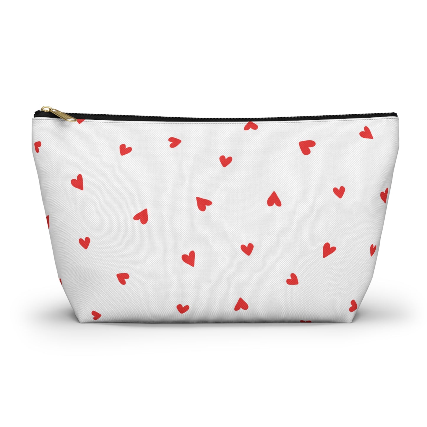 Heart Print Cosmetic Pouch | Zipper Makeup Bag