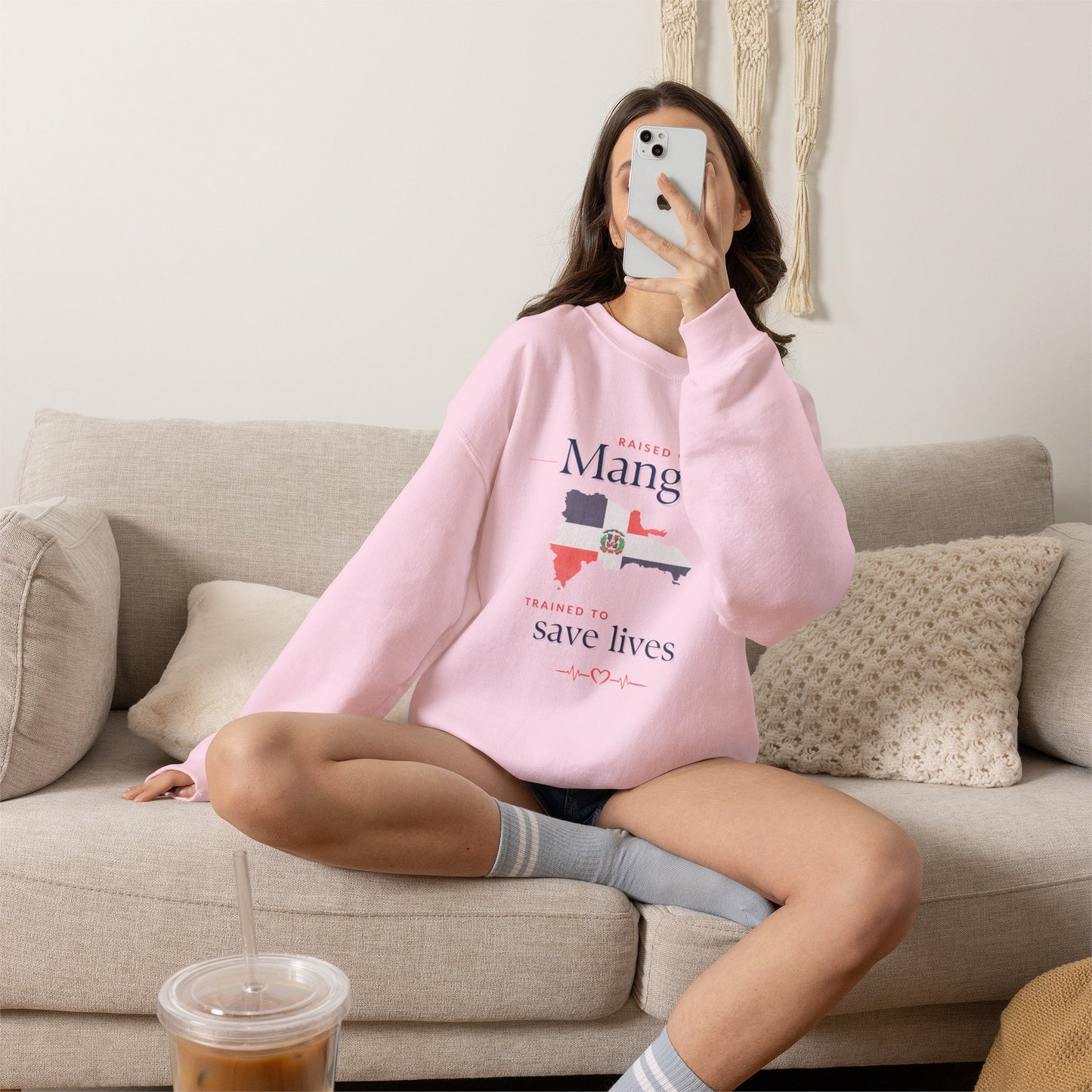 Raised on Mangú, Trained to Save Lives Sweatshirt | Dominican Healthcare Worker Crewneck