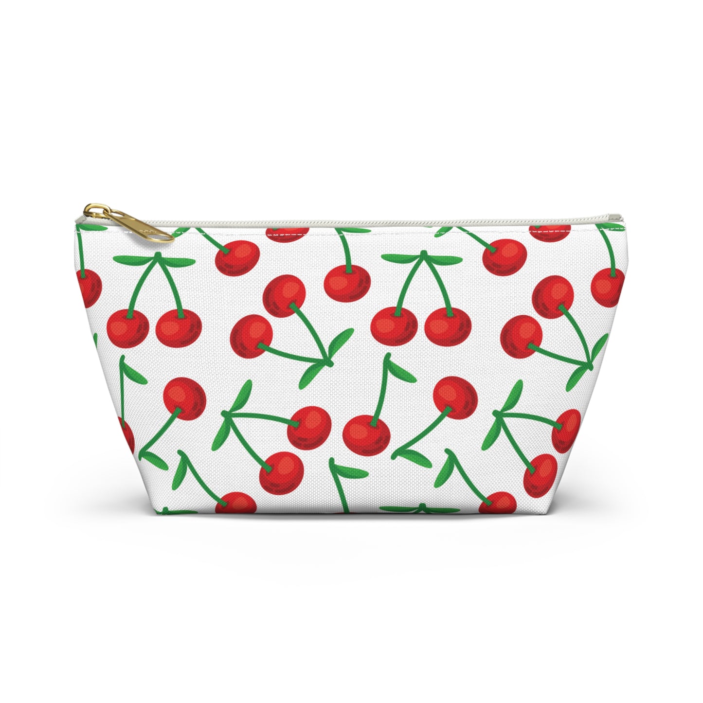 Cherry Pattern Cosmetic Pouch |  Zipper Makeup Bag