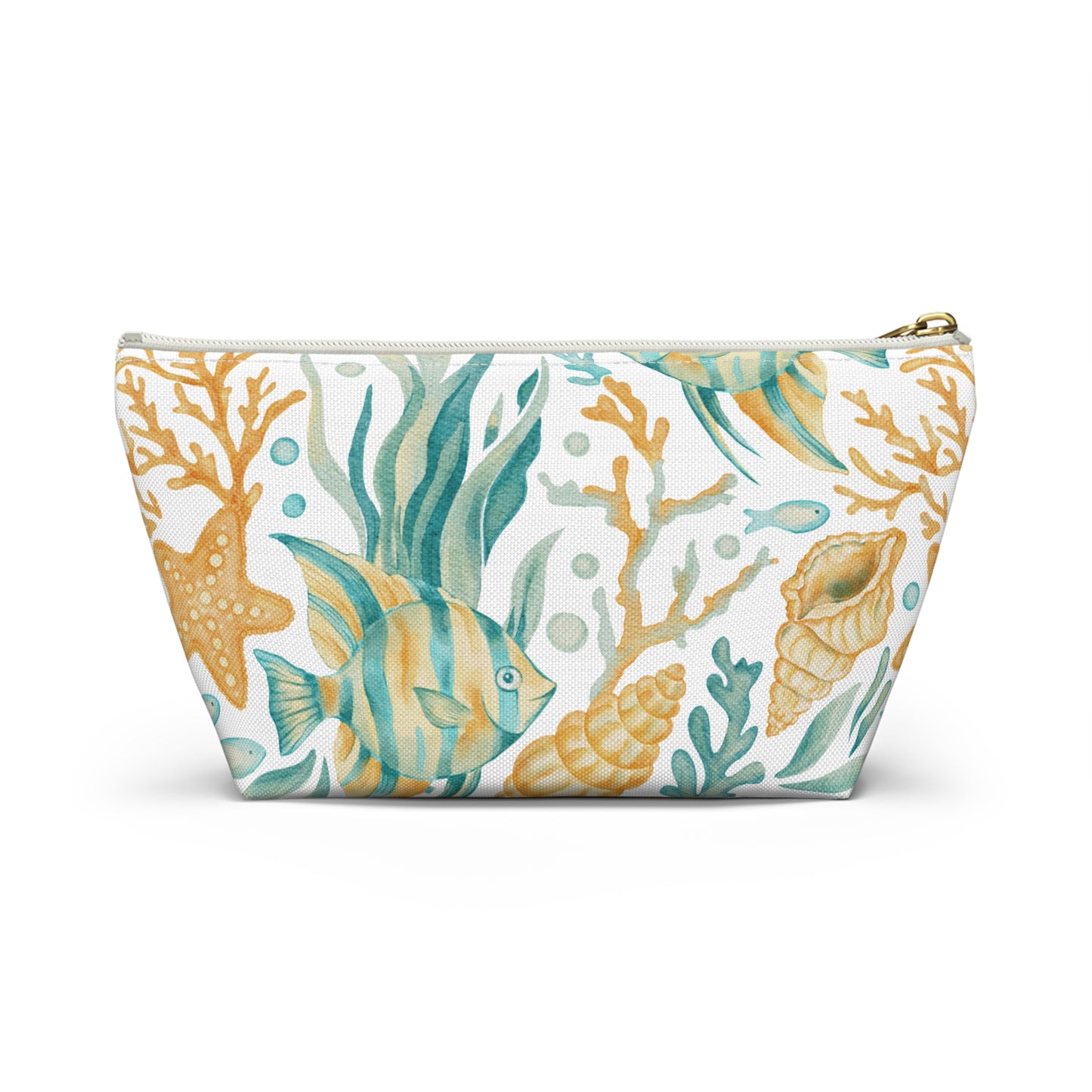 Coastal Coral Reef Cosmetic Pouch | Zipper Makeup Bag