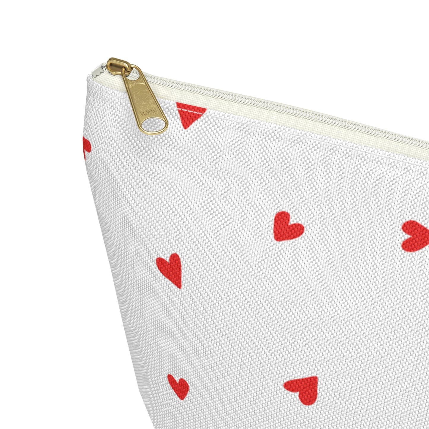 Heart Print Cosmetic Pouch | Zipper Makeup Bag