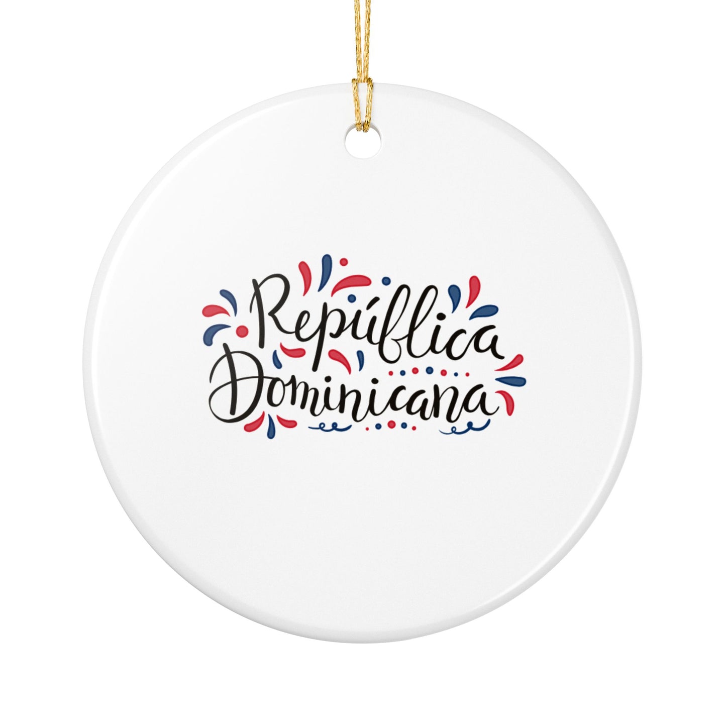 Santiago Dominican Republic Illustration Ornament | Ceramic Round Holiday Decoration