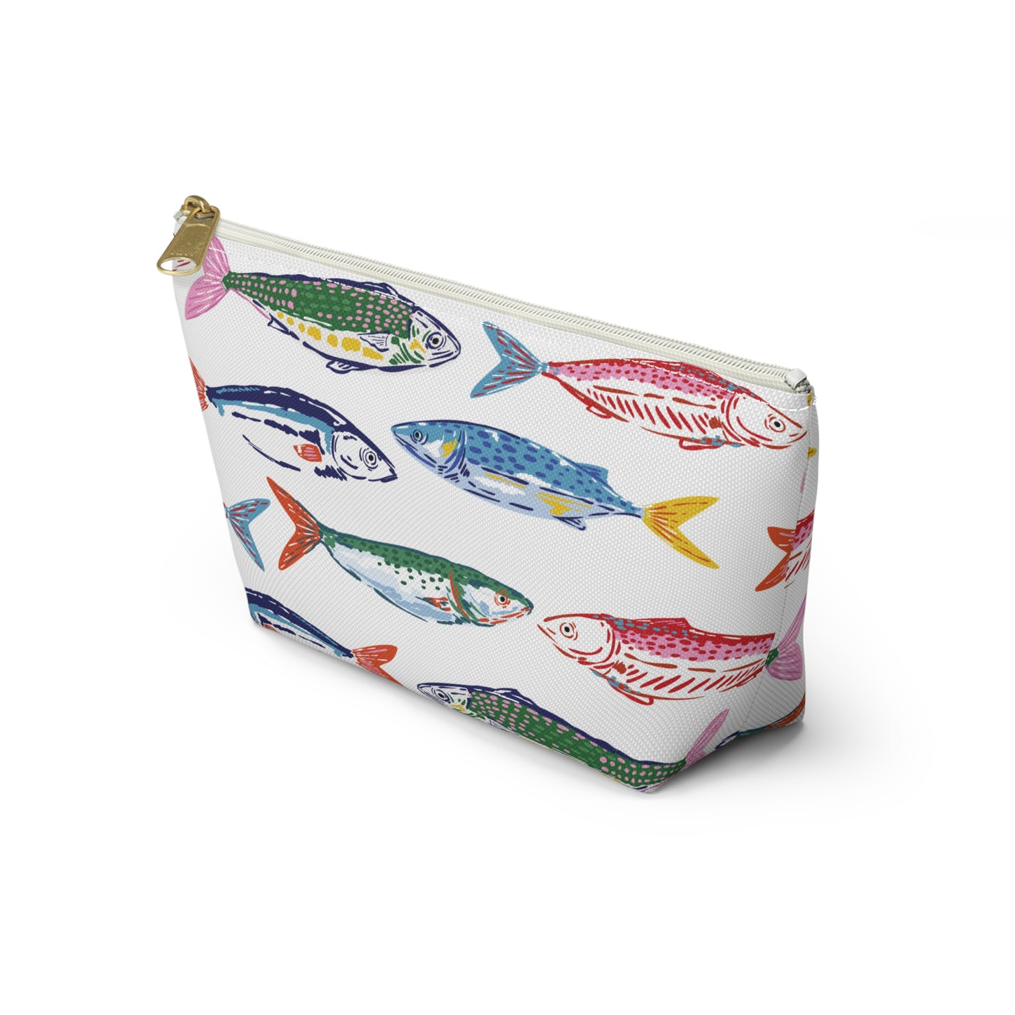 Fish Pattern Cosmetic Pouch | Zipper Makeup Bag
