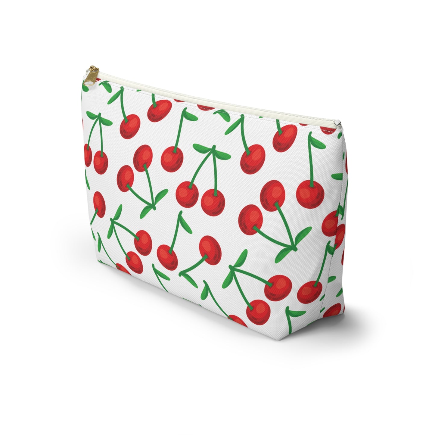 Cherry Pattern Cosmetic Pouch |  Zipper Makeup Bag