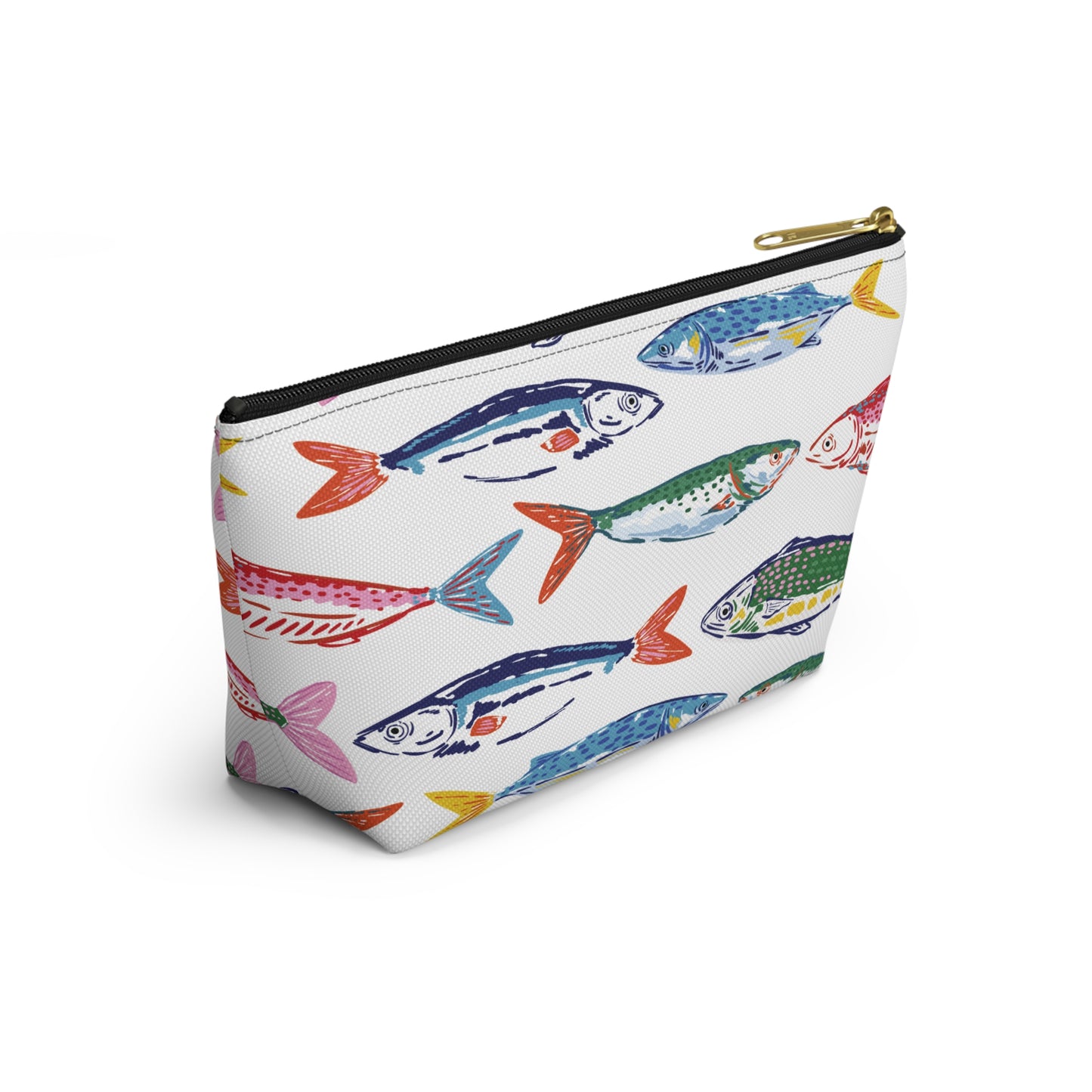 Fish Pattern Cosmetic Pouch | Zipper Makeup Bag