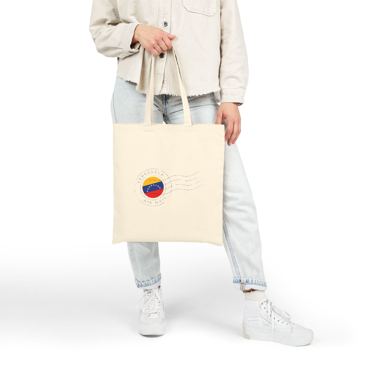 Venezuela Vintage Postage Stamp Canvas Tote Bag | Eco-Friendly Reusable Shopping Bag