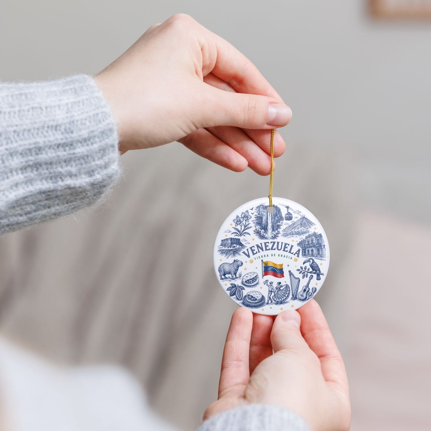 Venezuela Illustration Ceramic Ornament