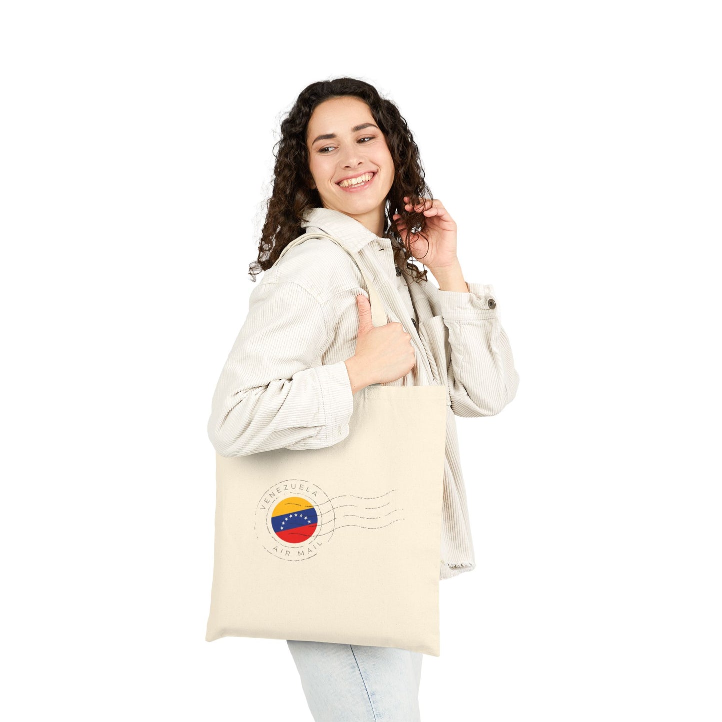 Venezuela Vintage Postage Stamp Canvas Tote Bag | Eco-Friendly Reusable Shopping Bag
