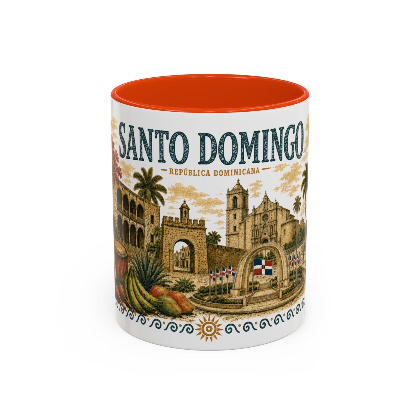 Santo Domingo Dominican Republic Mug | Illustration Ceramic Coffee Mug | Dominican Souvenir Gift
