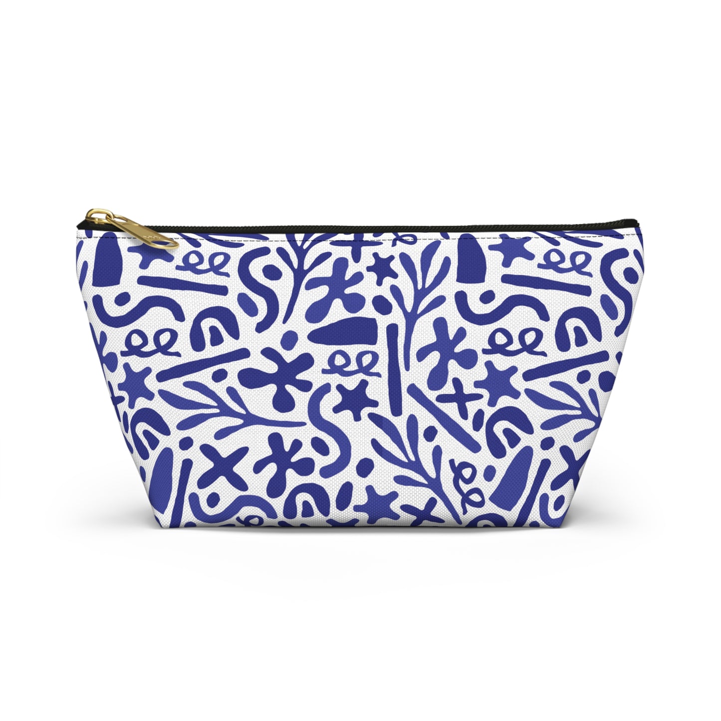 Blue Doodle Cosmetic Pouch | Zipper Makeup Bag