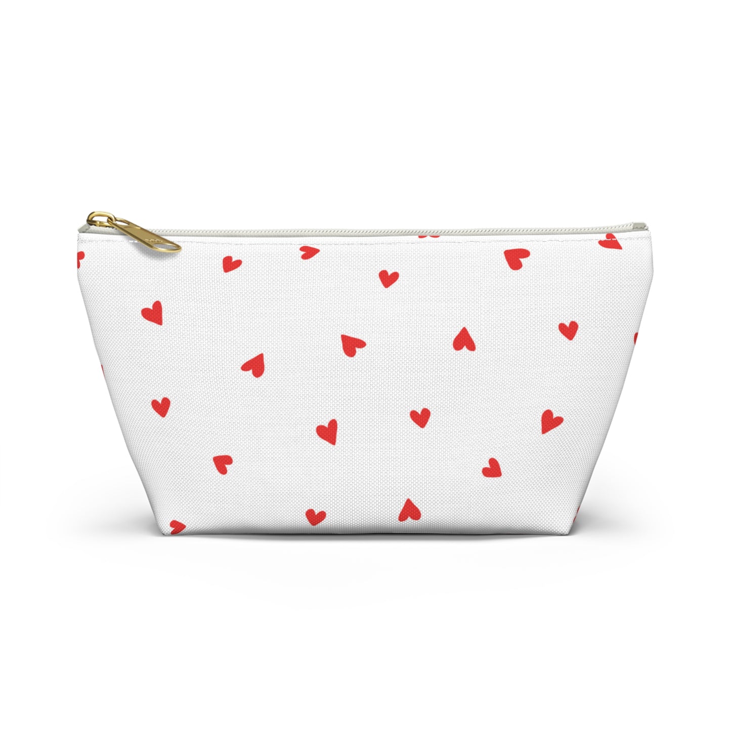 Heart Print Cosmetic Pouch | Zipper Makeup Bag