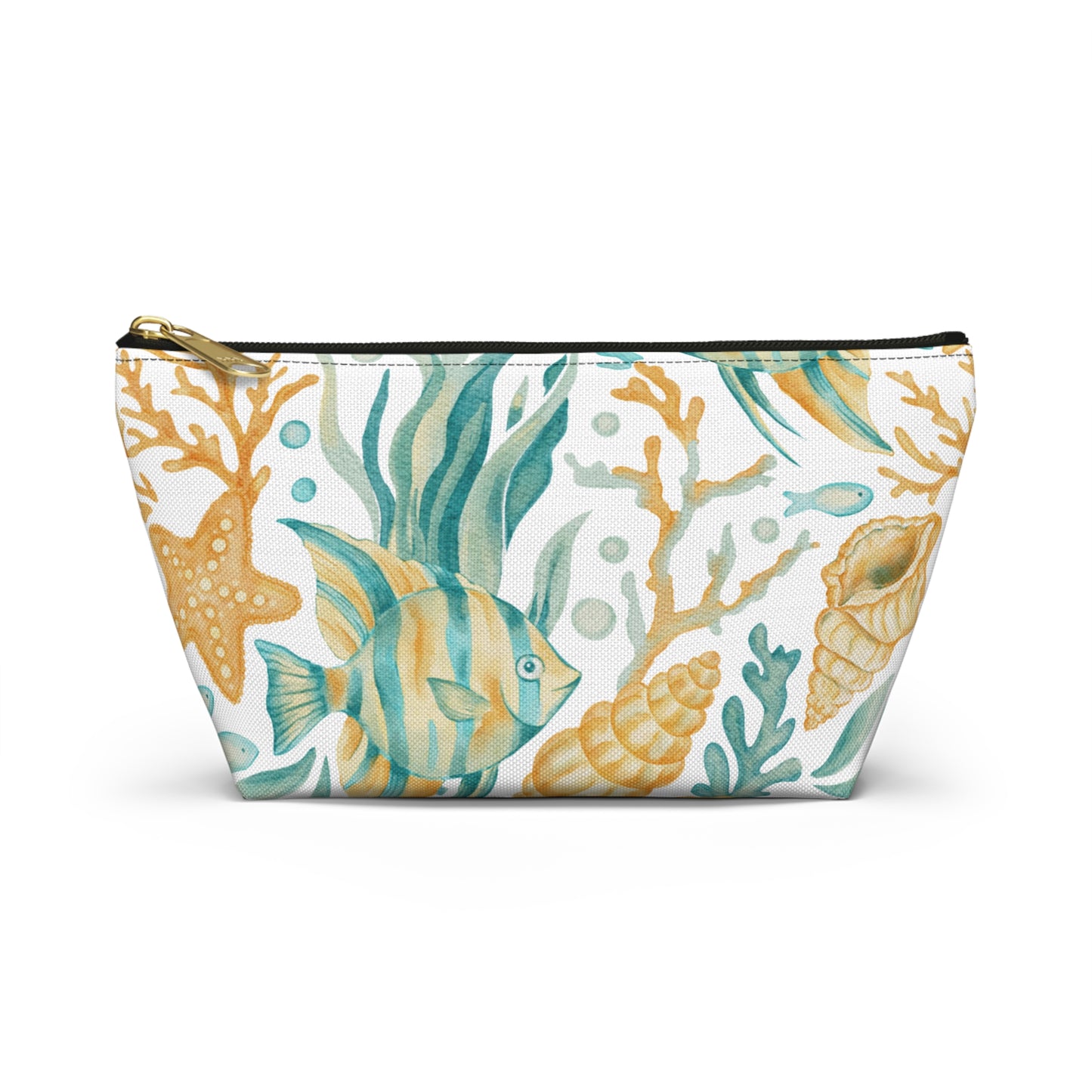 Coastal Coral Reef Cosmetic Pouch | Zipper Makeup Bag