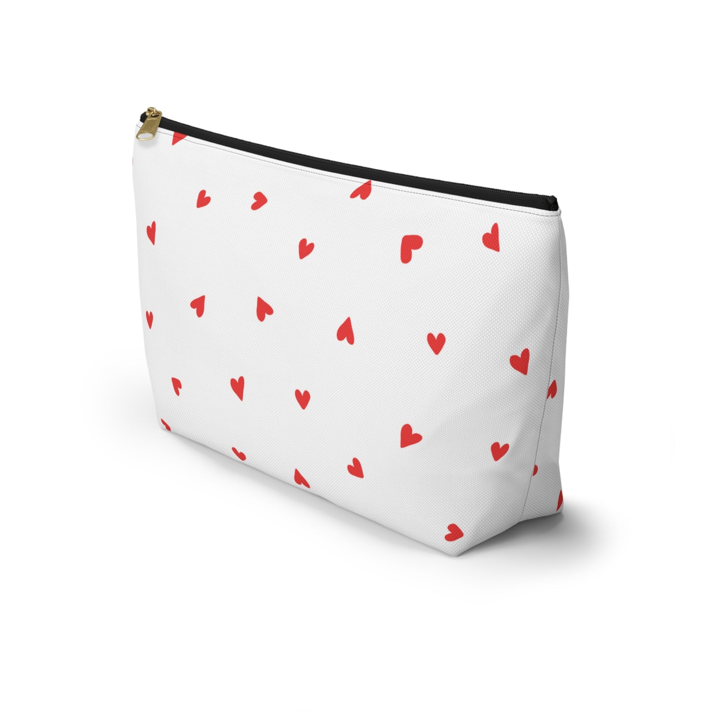 Heart Print Cosmetic Pouch | Zipper Makeup Bag