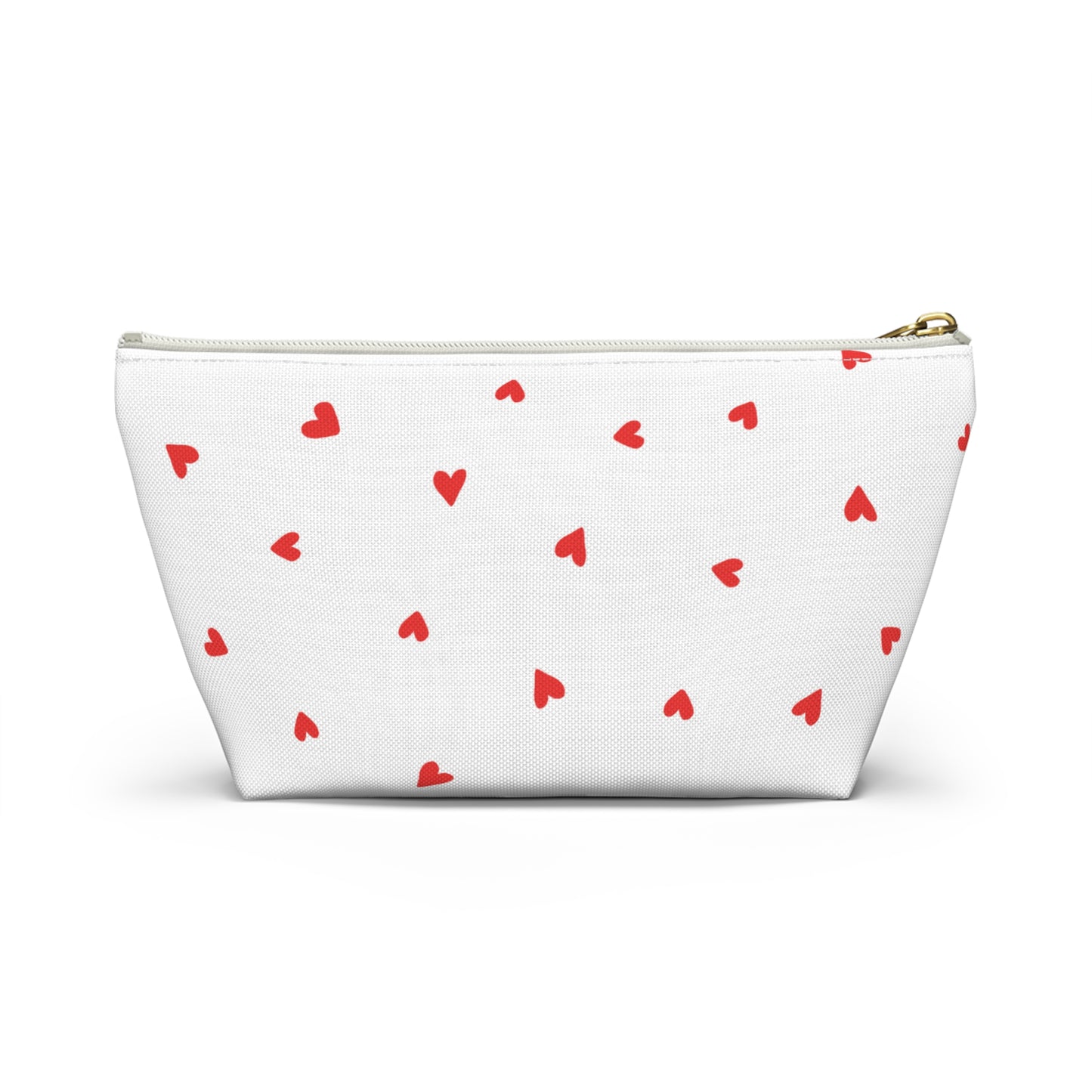 Heart Print Cosmetic Pouch | Zipper Makeup Bag