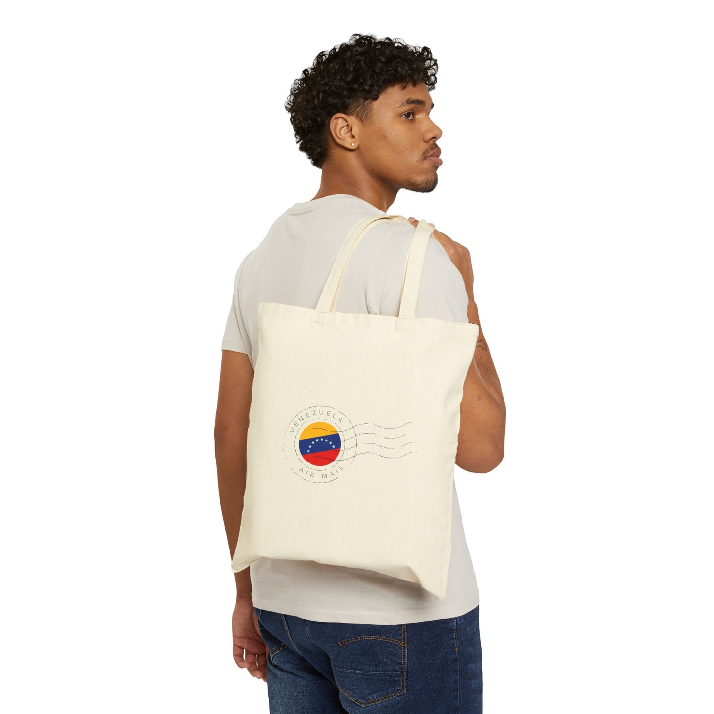 Venezuela Vintage Postage Stamp Canvas Tote Bag | Eco-Friendly Reusable Shopping Bag