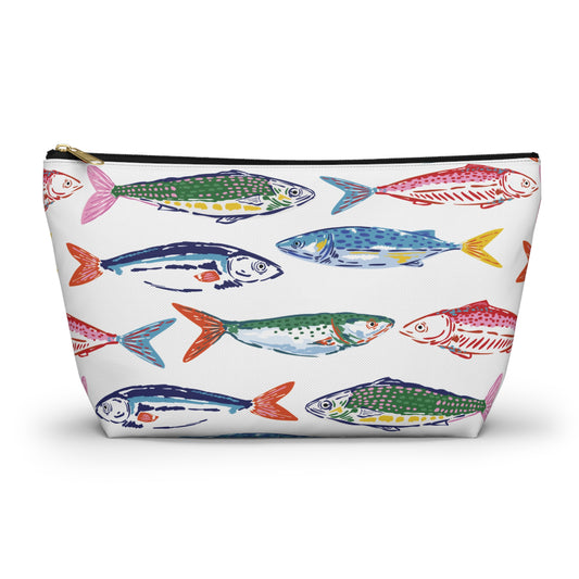 Fish Pattern Cosmetic Pouch | Zipper Makeup Bag