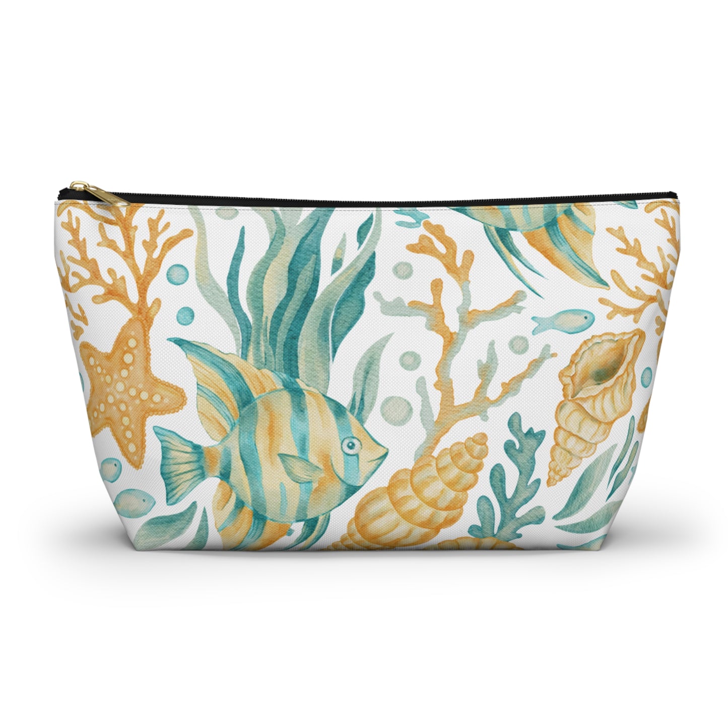 Coastal Coral Reef Cosmetic Pouch | Zipper Makeup Bag