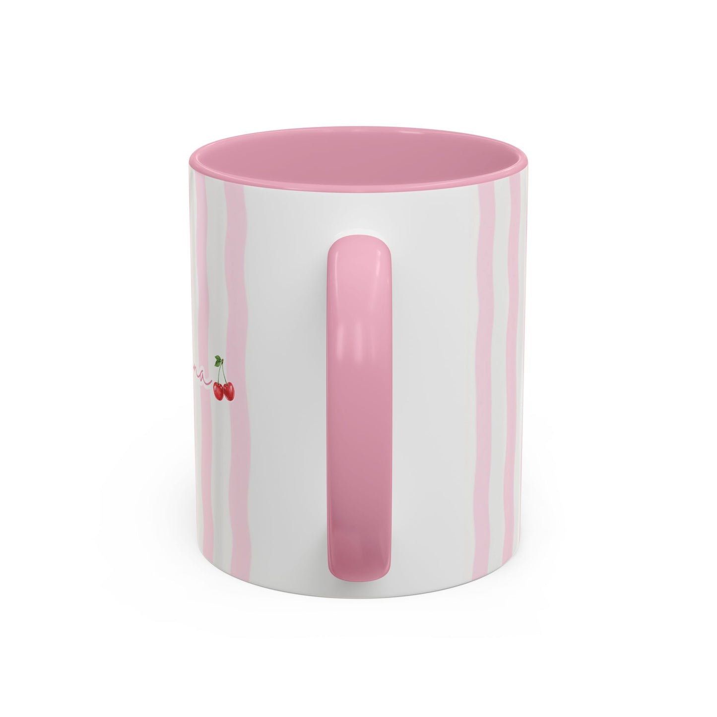 Dominicana Cherry Pink Striped Ceramic Coffee Mug | Cute Latina-Inspired Accent Mug