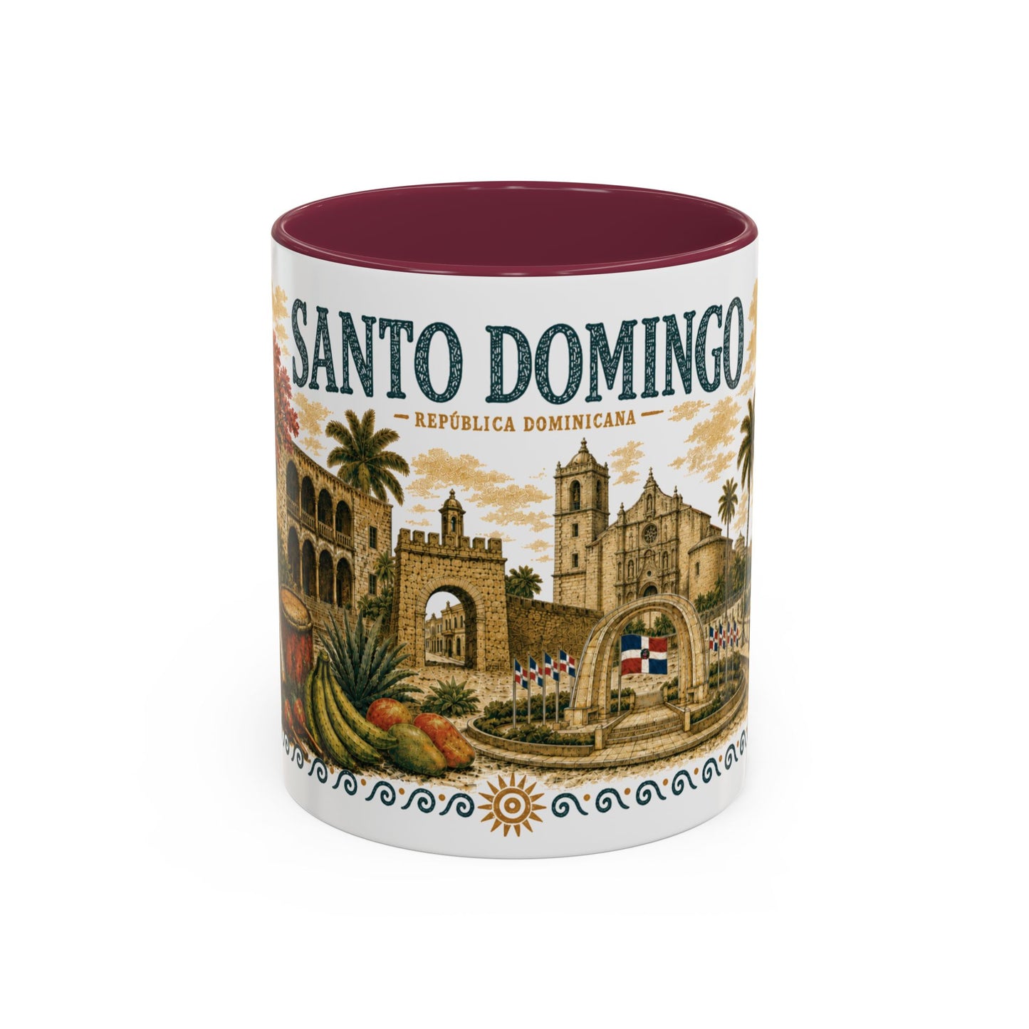 Santo Domingo Dominican Republic Mug | Illustration Ceramic Coffee Mug | Dominican Souvenir Gift