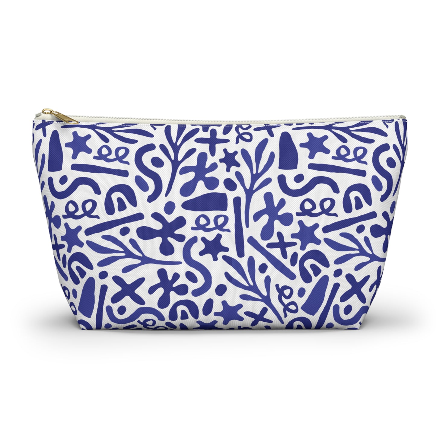 Blue Doodle Cosmetic Pouch | Zipper Makeup Bag