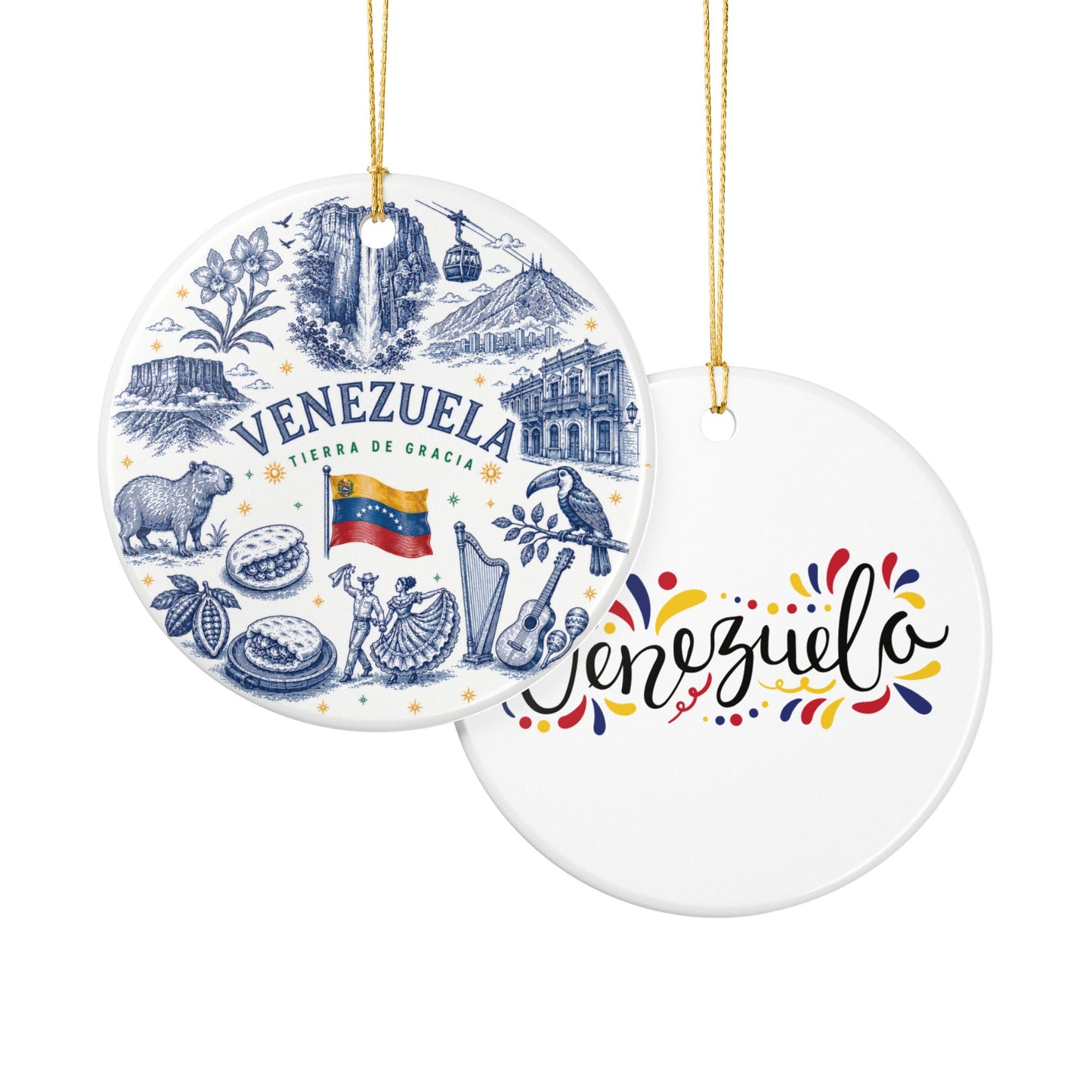 Venezuela Illustration Ceramic Ornament