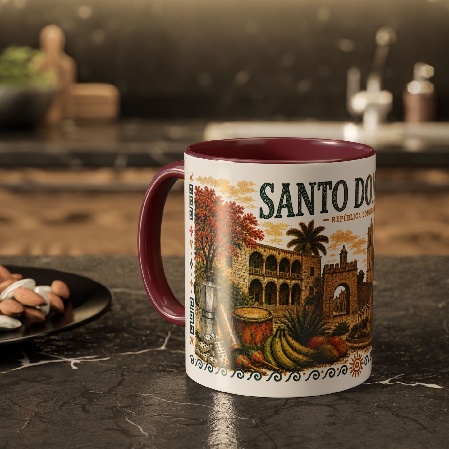Santo Domingo Dominican Republic Mug | Illustration Ceramic Coffee Mug | Dominican Souvenir Gift
