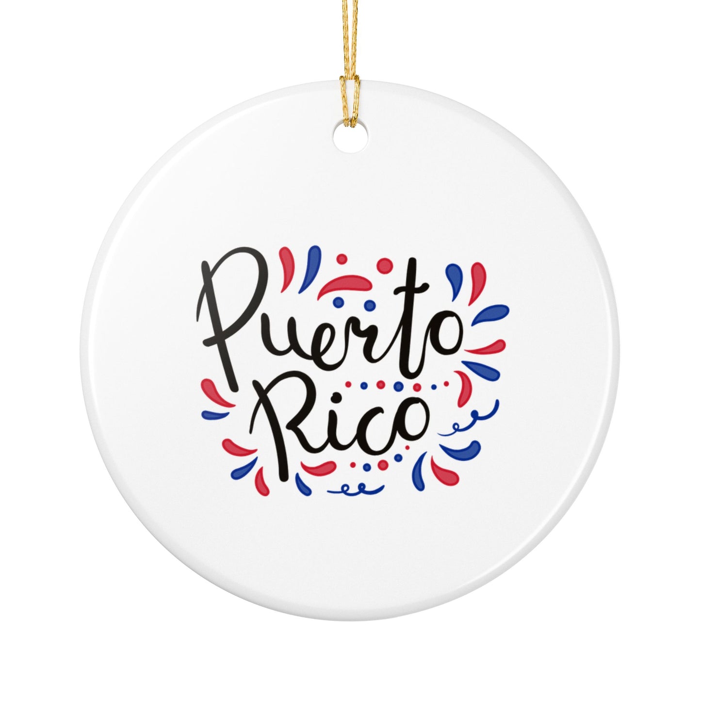 Puerto Rico Ceramic Ornament — Isla del Encanto Holiday Decoration