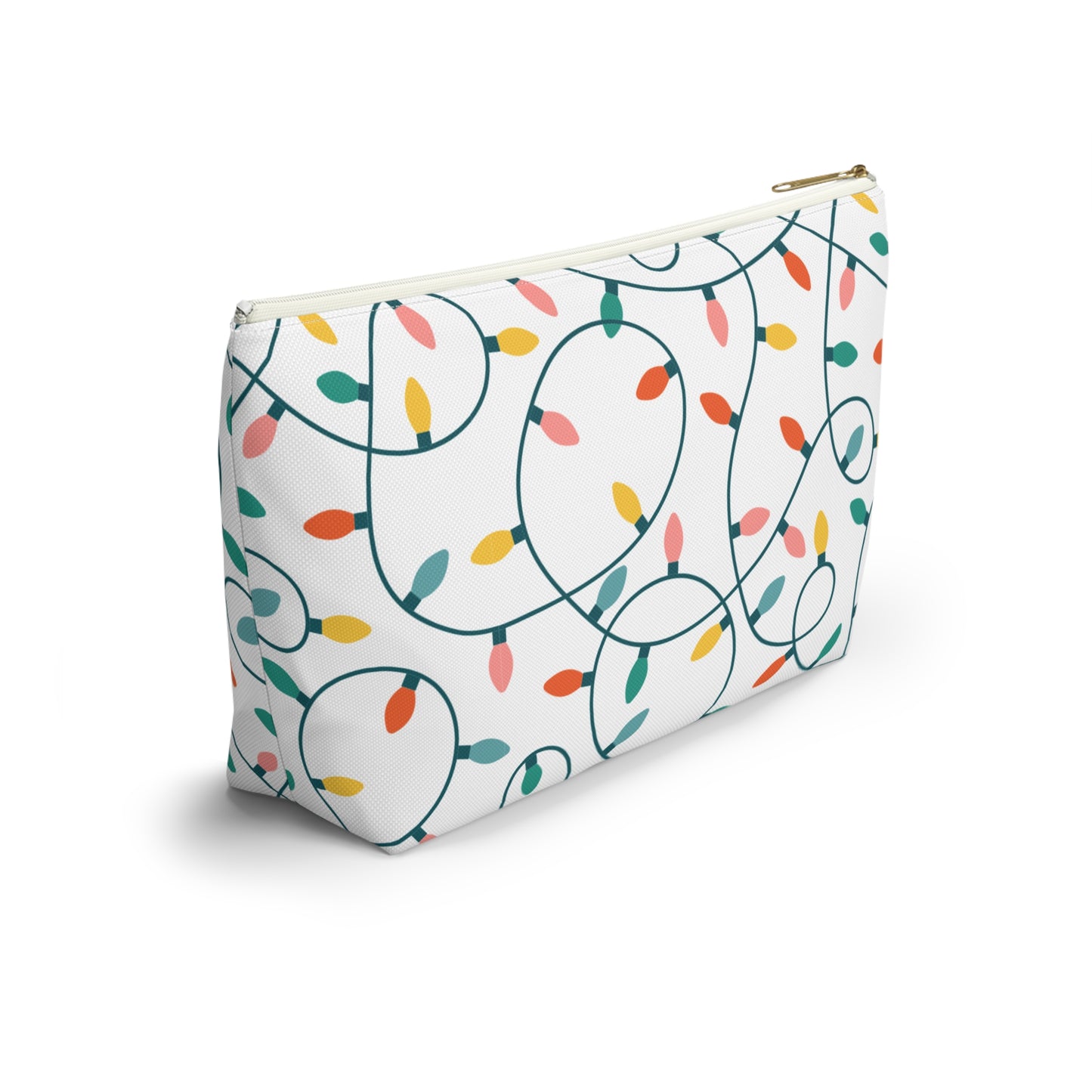 Holiday Lights Cosmetic Pouch | Zipper Makeup Bag