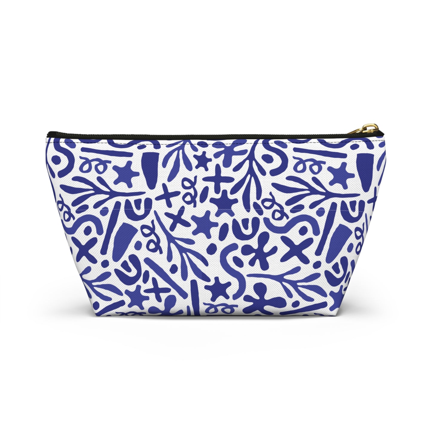 Blue Doodle Cosmetic Pouch | Zipper Makeup Bag